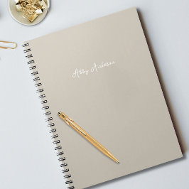 Caderno Espiral Script Branco moderno minimalista simples | Cor da