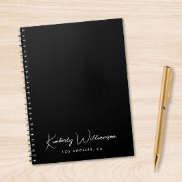Caderno Espiral Script de Assinatura Chic Preto