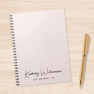 Caderno Espiral Script de Assinatura Chic Rosa