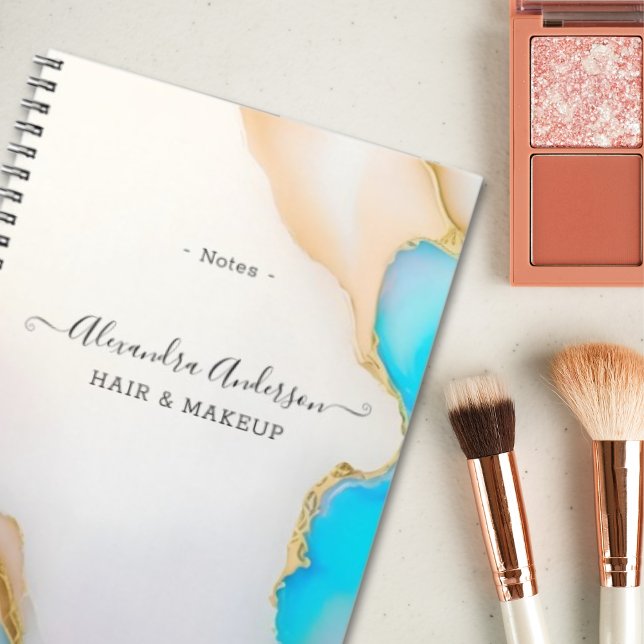 Caderno Espiral Script de Assinatura do Luxury Agate Marble (Luxury Agate Marble Signature Script Notebook)