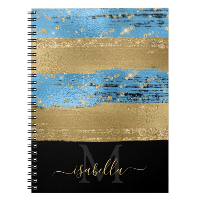 Caderno Espiral Script Elegante Moderno Monograma (Frente)