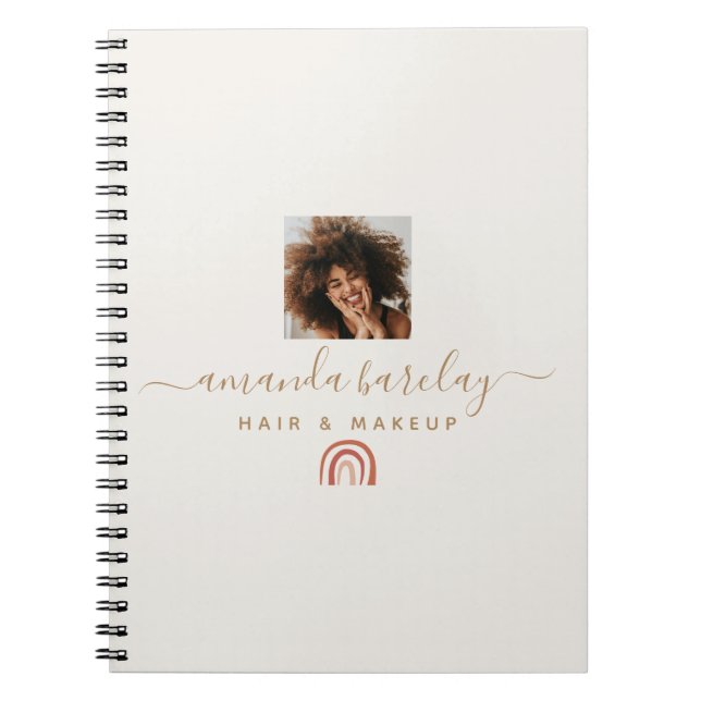 Caderno Espiral Script Moderno Simples Tendência Arco-íris (Frente)