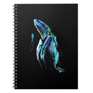 Caderno Espiral Scuba Diver Humpback Baleia Nadando Presente