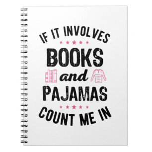 Caderno Espiral Se envolver livros e livros de pijamas