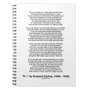 Caderno Espiral Se poema por Rudyard Kipling (nenhuma imagem de