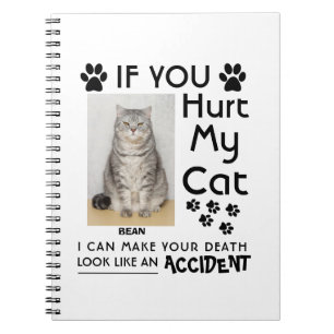 Caderno Espiral Se Você Magoar Meu Gato Eu Posso Fazer Sua Pata De
