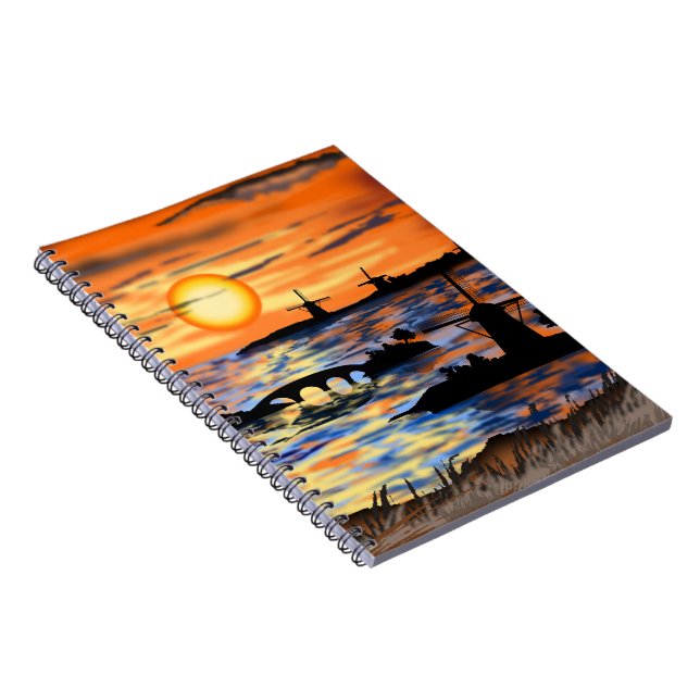 Caderno Espiral Sea Sunrise Notebook Países Baixos Paisagem (Lado Direito)