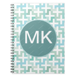 Caderno Espiral Seafoam Green Geométrico