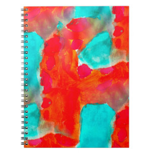 Caderno Espiral Seamless giraffe, blue, orange watercolor artist