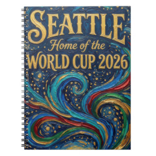 Caderno Espiral Seattle Casa da Copa do Mundo de Futebol de 2026 M