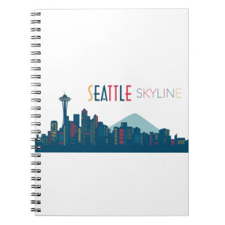 Caderno Espiral Seattle Skyline Blue