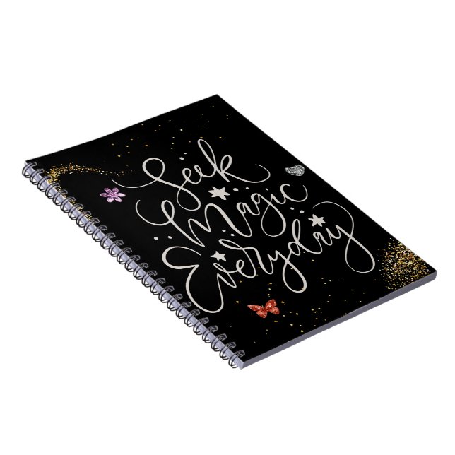 Caderno Espiral Seek Magic Every Day- Glitter Glam Notebook (Lado Direito)