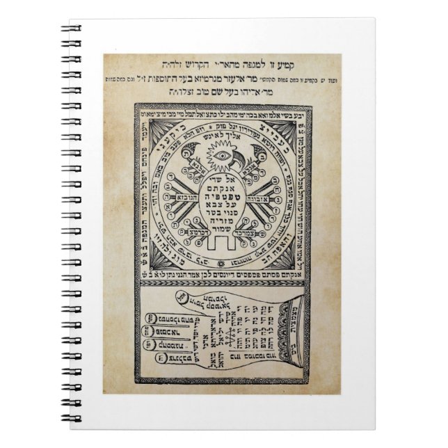 Caderno Espiral Segula, Amulet. Sefer Shaar HaYechudim. Kabbalah (Frente)