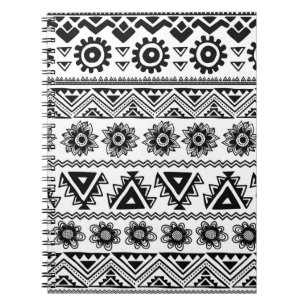 Caderno Espiral Segundo padrão étnico tribal, perfeito.