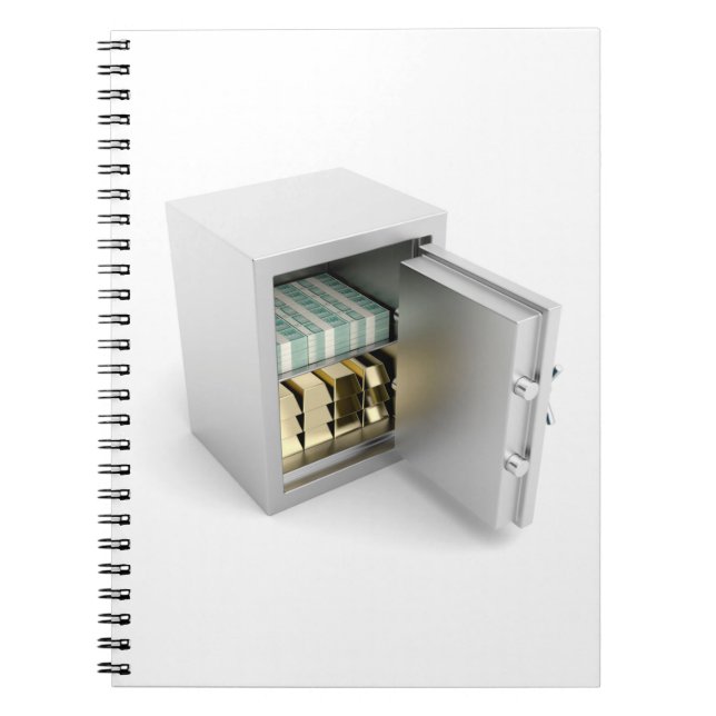 Caderno Espiral Seguro com ouro e numerário (Frente)
