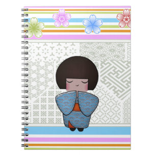 Caderno Espiral seigai do kokeshi