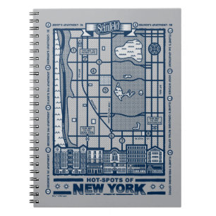 Caderno Espiral Seinfeld Hot Spots of New York Map