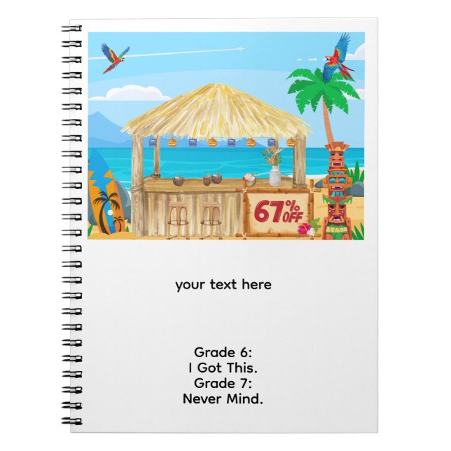 Caderno Espiral seis sete meme volta às aulas (Frente)