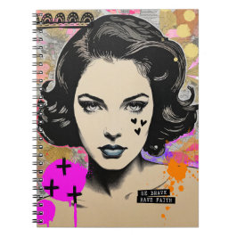 Caderno Espiral Seja Corajoso Com Fé | Diário para Notebook Devoci