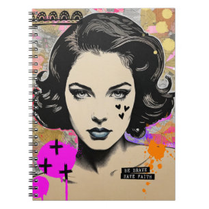 Caderno Espiral Seja Corajoso Com Fé Diário para Notebook Devoci