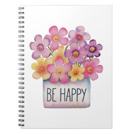 Caderno Espiral Seja feliz