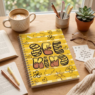 Caderno Espiral Seja Gentil: Abelha Melífera Fofa