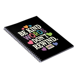 Caderno Espiral Seja Gentil Palavras Não Rebobinam Engraçado
