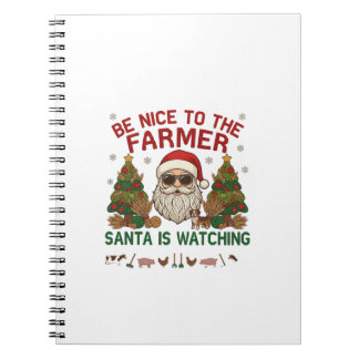 Caderno Espiral Seja Legal Fazendeiro Papai Noel Animais de Fazend