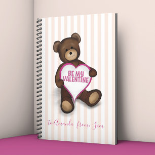 Caderno Espiral Seja O Meu Namorados, Cute Vintage Bear, Animal En