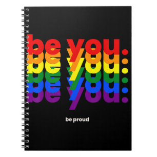 Caderno Espiral Seja Você Seja Orgulhoso LGBTQ Orgulho Arco-íris L