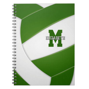 Caderno Espiral seleção branca verde cores voleibol feminino