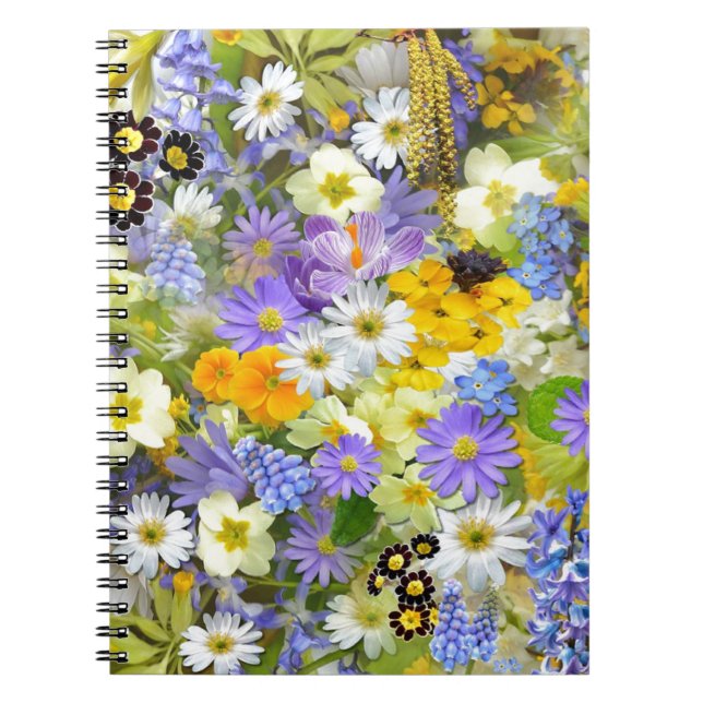 Caderno Espiral Seleção de Flores da Primavera (Frente)