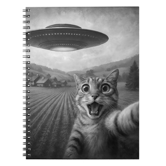 Caderno Espiral Selfie De Gato Com Presentes De Gato Engraçado De  (Frente)