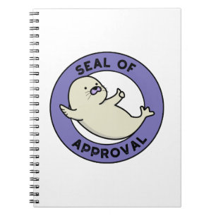 Caderno Espiral Selo De Aprovação Piada De Foca Engraçada