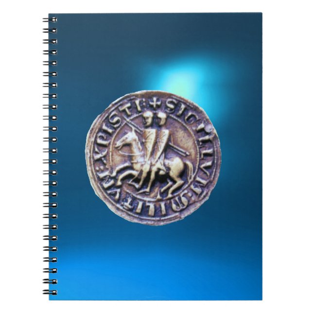 Caderno Espiral SELO DO MODELO KNIGHTS, azul (Frente)