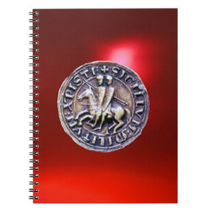 Caderno Espiral SELO do vermelho dos CAVALEIROS TEMPLAR
