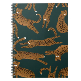 Caderno Espiral Selva Leopardo: Impressão Animal Vintage.
