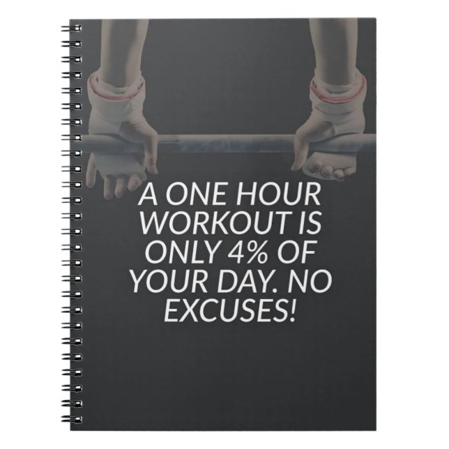 Caderno Espiral Sem desculpas - Motivação de exercício (Frente)