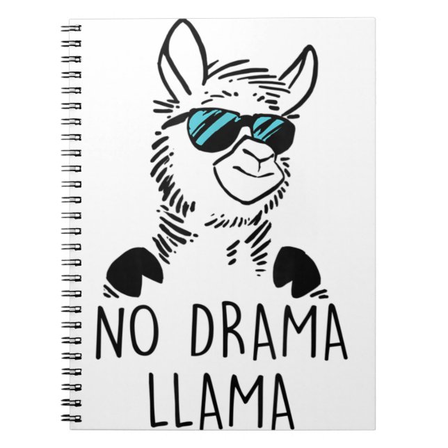 Caderno Espiral Sem Drama Llama Engraçado Camisa Lama (Frente)