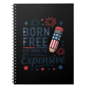 Caderno Espiral Sem nascer, mas agora sou caro Lápis de 4 de julho
