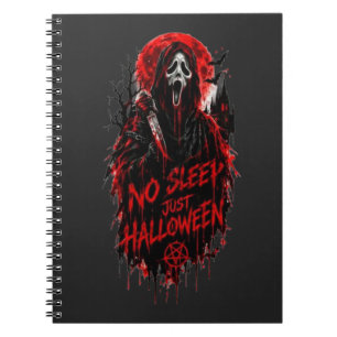Caderno Espiral Sem Sono Apenas Grito de Halloween Design Gótico d