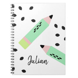 Caderno Espiral Sementes de Melancia Volta às Aulas Nome das Crian