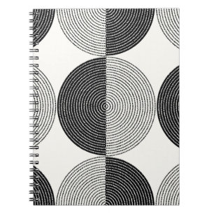 Caderno Espiral Semicírculos geométricos: padrão simples.