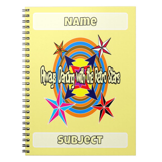 Caderno Espiral Sempre dançando com as estrelas Retro (Frente)