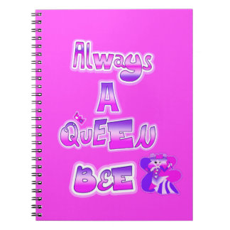 Caderno Espiral Sempre uma abelha rainha rosa quente