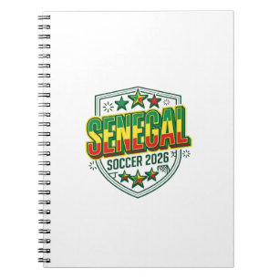 Caderno Espiral Senegal Futebol 2026 Futebol Negrito País Tipograf