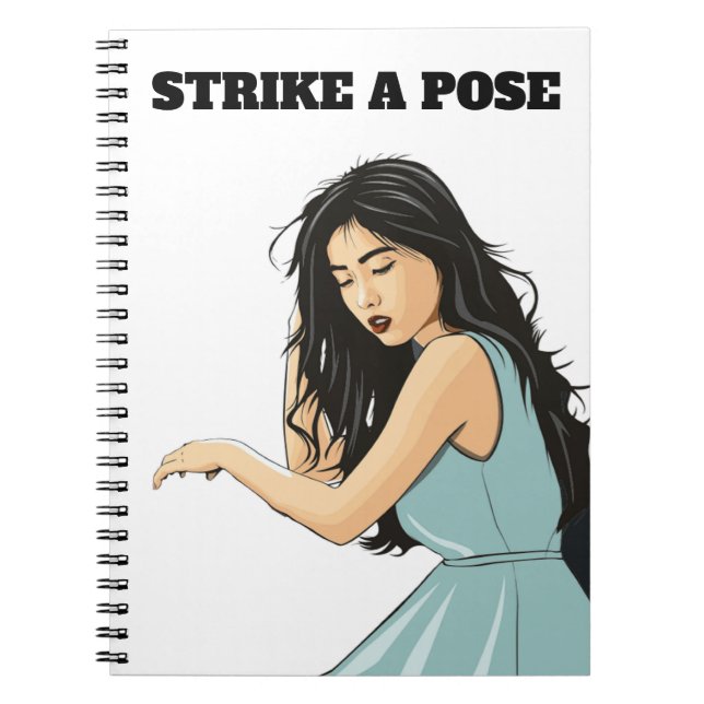 CADERNO ESPIRAL SENHORA ASIÁTICA "BUSCA UM POSE" (Frente)