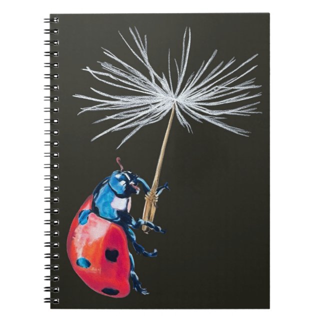 Caderno Espiral Senhora Bug e Dandelion Seed espiral (Frente)