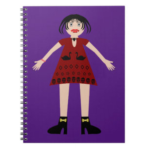Caderno Espiral Senhora do Vampiro do Halloween Gótica