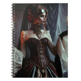 Caderno Espiral Senhora Elegante Vitoriana Gótica Steampunk